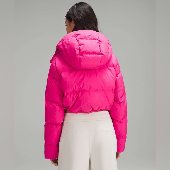 Lululemon💎NWOT💎Wunder Puff Super-Cropped Jacket Goose Down💎Sonic Pink💎Size 4 - Picture 3 of 15